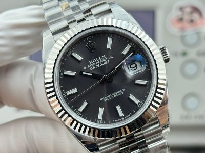 WKD Factory Rolex Datejust 3235 Movement 41mm 126331 Index Markers Dark Grey Face Watch